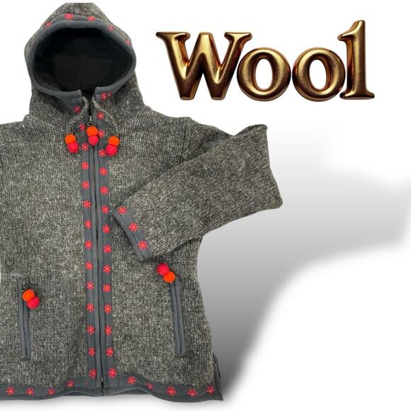 Wool Jacket Handmade in Nepal Laundromat Size Small Wool Winter Zippered Jacket - Picture 1 of 16